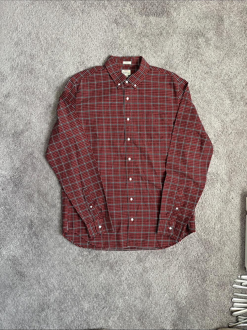 J. Crew Red Plaid Button-Down Shirt